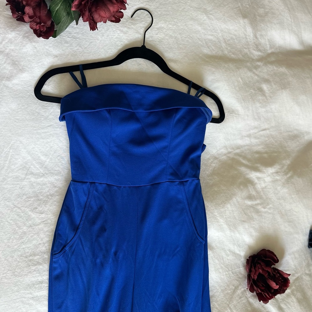 NWT Blue Strapless Jumpsuit